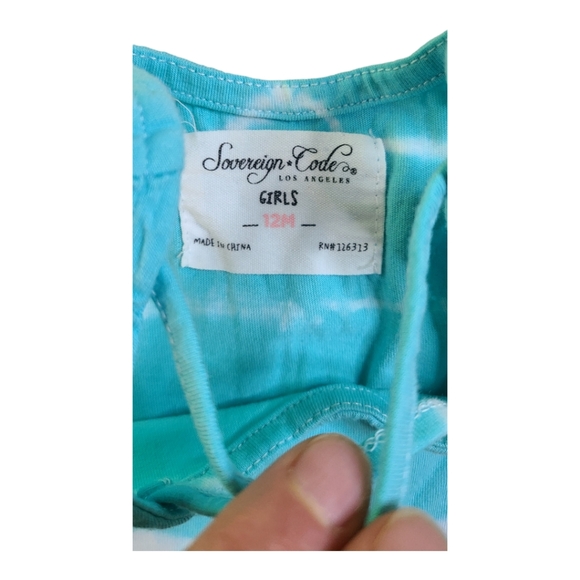 Sovereign☆Code Turquoise Tiedie Top 12M - Picture 4 of 6